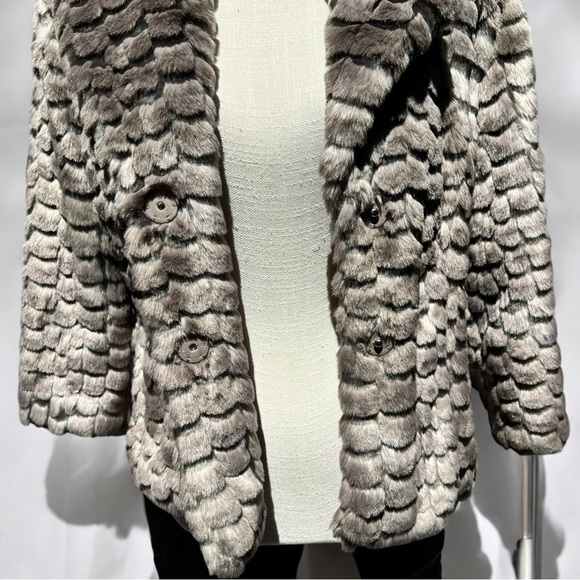 🌻Nic + Zoe Fancy Fluffy Faux Fur Collared Jacket Size Medium - Picture 7 of 13